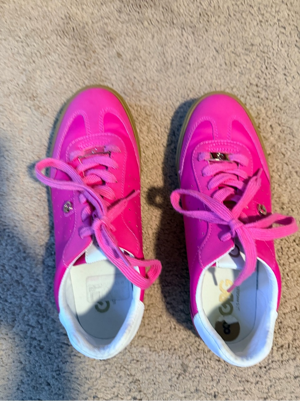G by Guess Hot Pink Low-Top Lace-Up Sneakers
